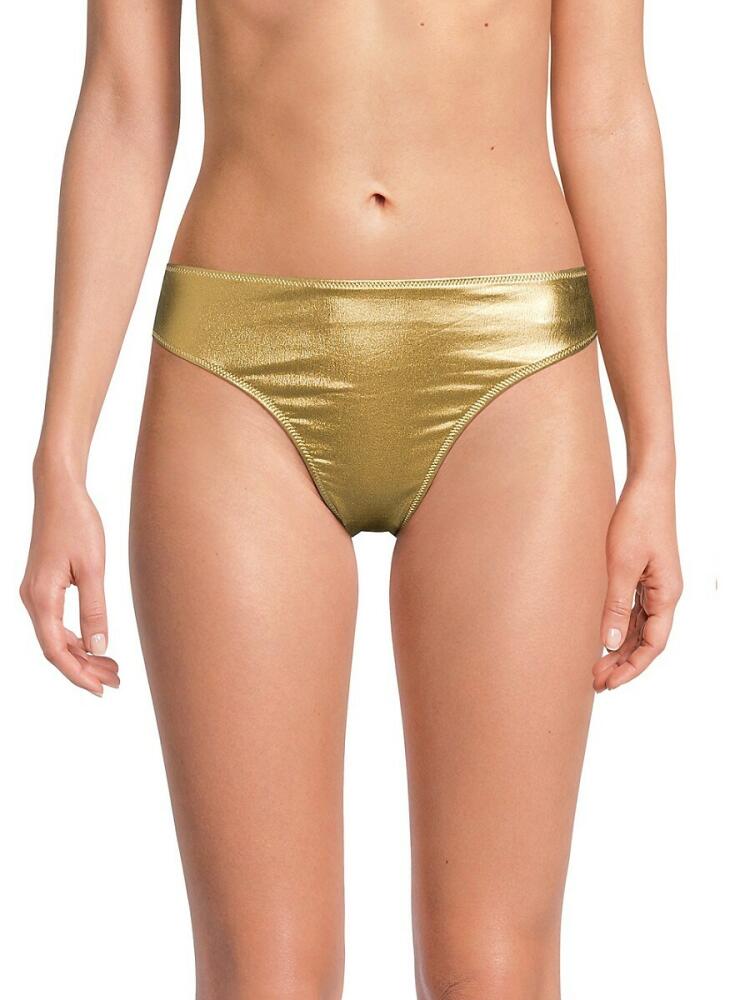 Solid & Striped Women's Nani Metallic Bikini Bottom - Gold Cover