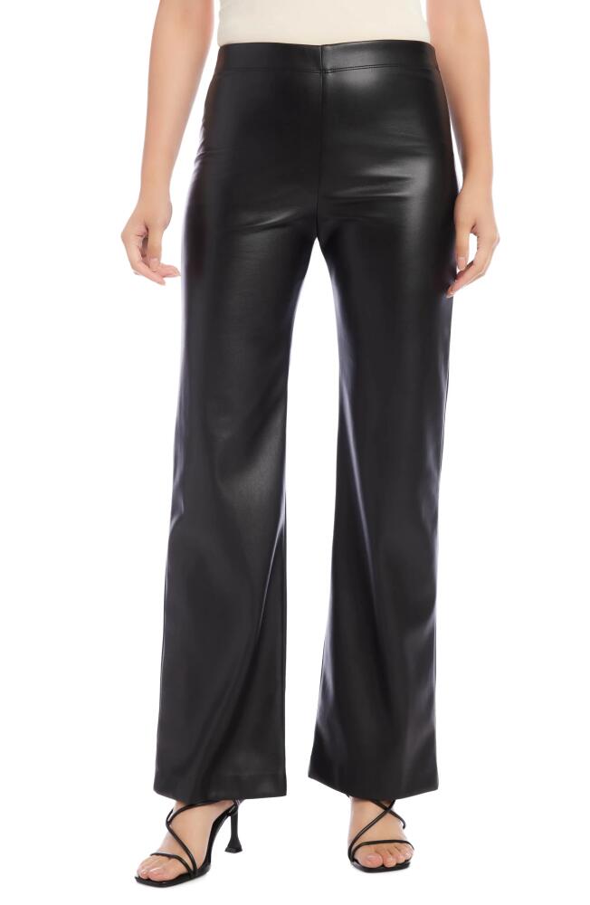 Karen Kane Wide Leg Faux Leather Pull-On Pants in Black Cover