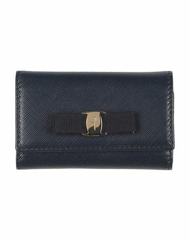 Ferragamo Woman Key ring Navy blue Leather Cover