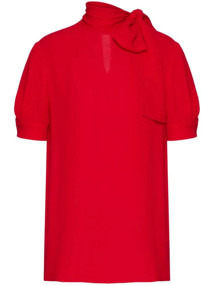 Valentino Garavani pussy-bow silk blouse - Red Cover