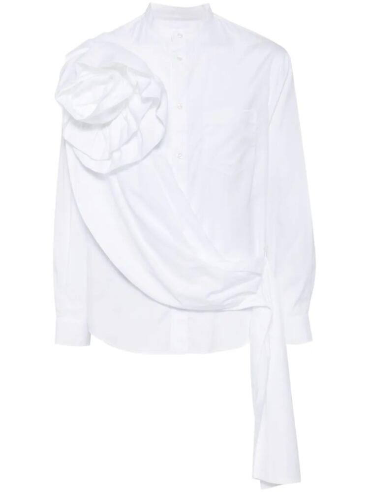 Simone Rocha rose and sash-appliqué poplin shirt - White Cover