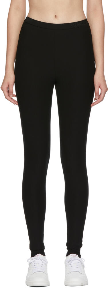 Valentino Black Viscose Jersey Leggings Cover