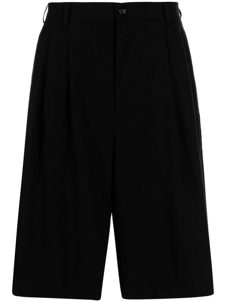 Black Comme Des Garçons wide-leg knee-length trousers Cover