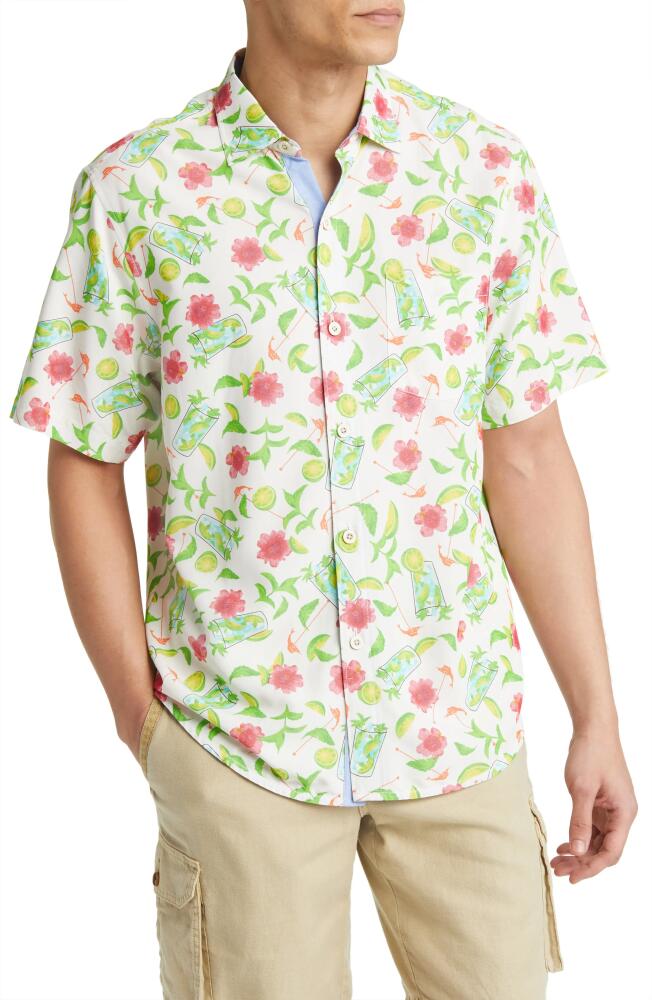 Tommy Bahama Mojito Bay Make It A Double Coolmax Short Sleeve Button-Up Shirt in Coconut Cover