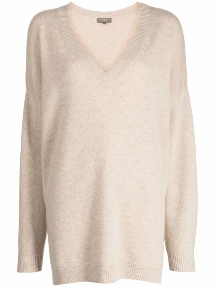 N.Peal fine-knit V-neck cashmere jumper - Neutrals Cover