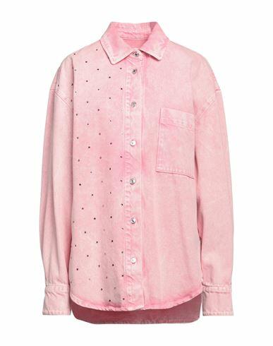 Msgm Woman Denim shirt Pink Cotton Cover