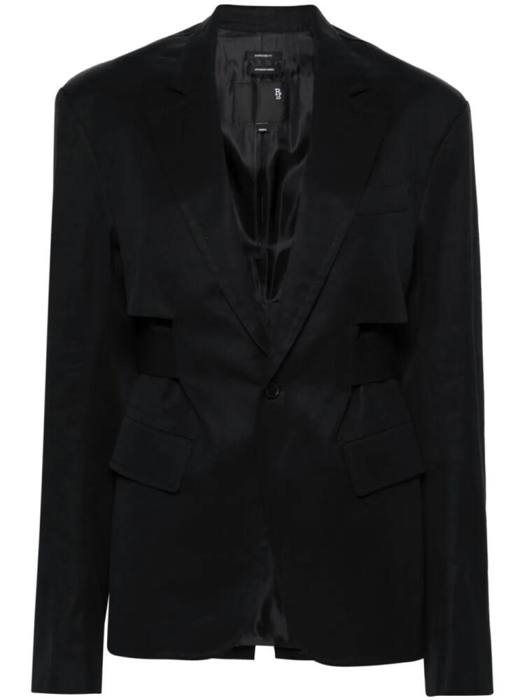 R13 Trench Vent belted blazer - Black Cover