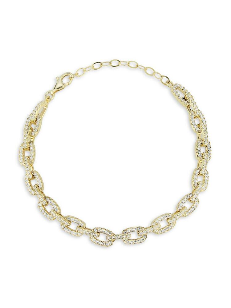 SPHERA MILANO Women's 14K Goldplated Sterling Silver & Pavé Cubic Zirconia Chain Bracelet Cover