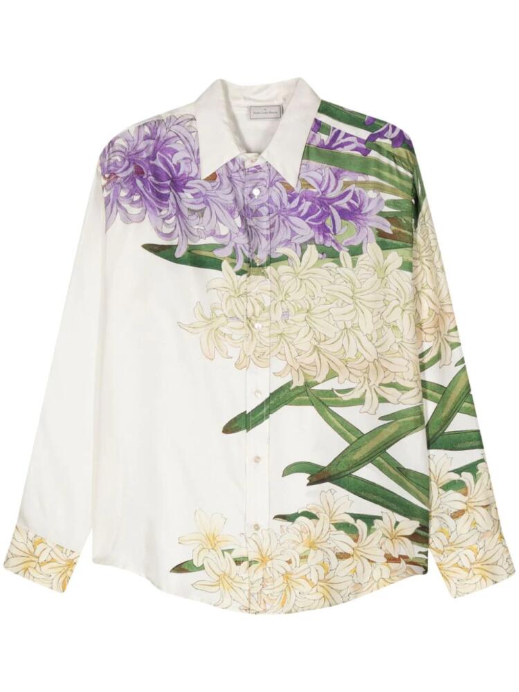 Pierre-Louis Mascia Aloe floral-print silk shirt - Neutrals Cover