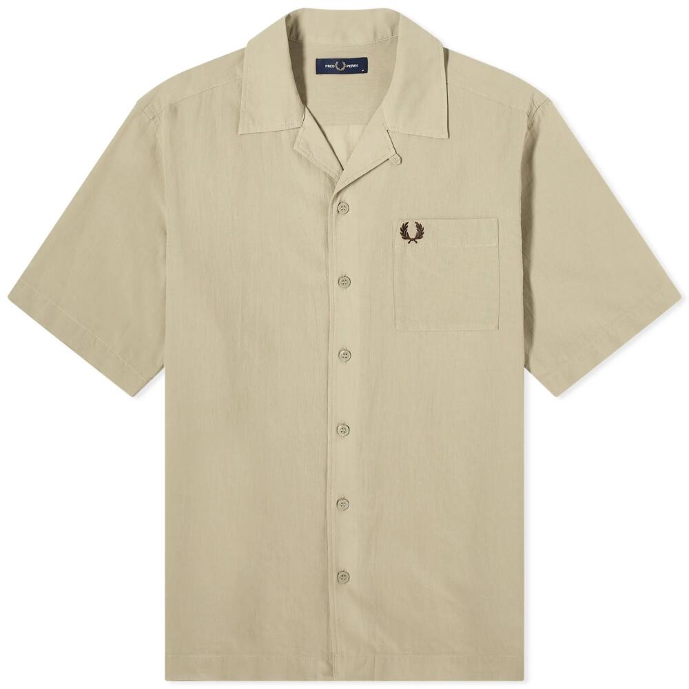 Fred Perry Men's Textured Vacation Shirt in Warm Grey Cover