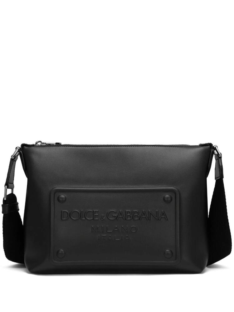 Dolce & Gabbana raised-logo messenger bag - Black Cover