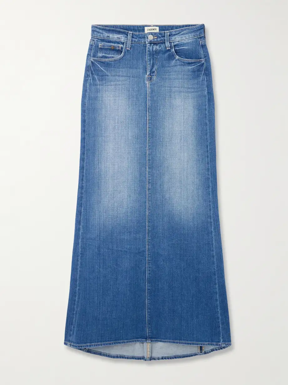 L'Agence - Kailani Denim Maxi Skirt - Blue Cover