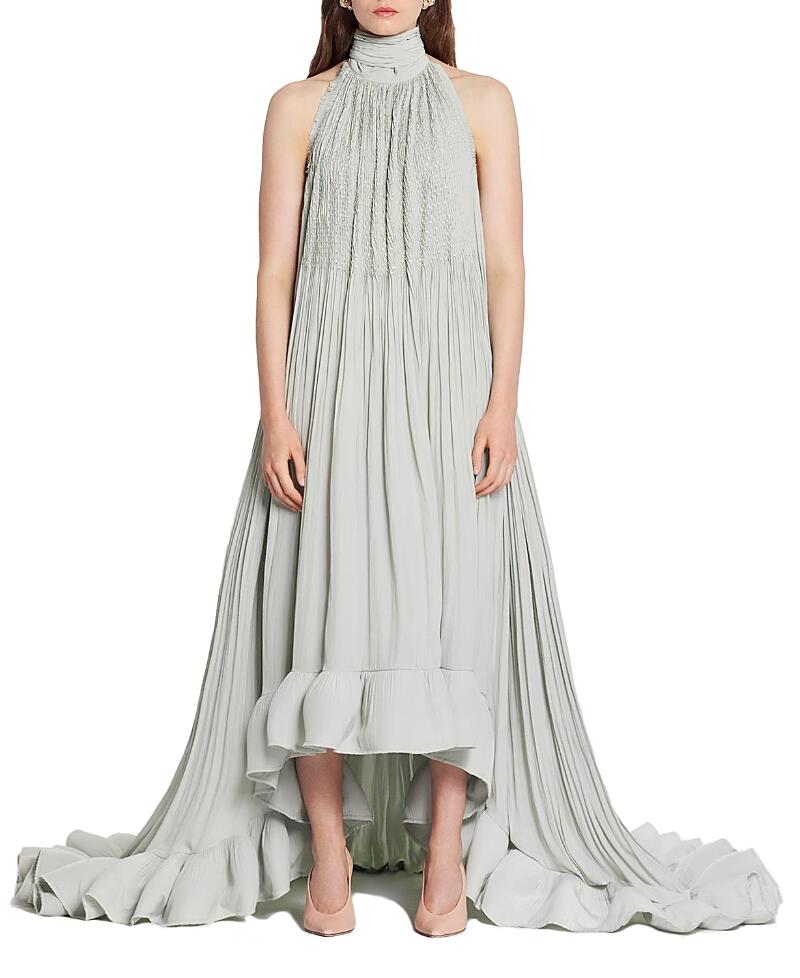 Lanvin Embroidered Cape Gown In Charmeuse Cover