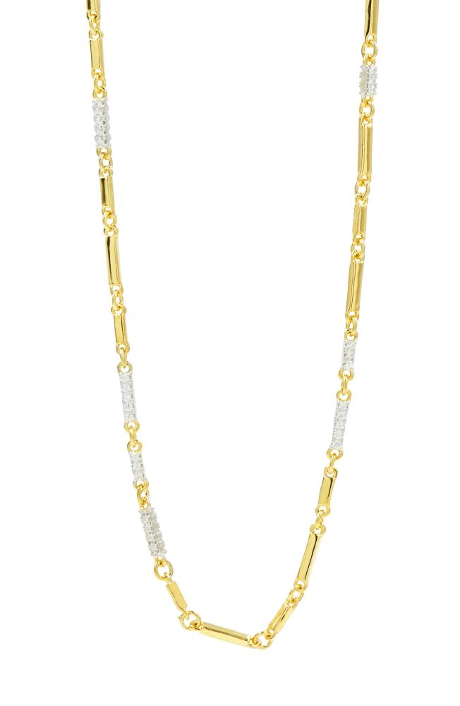 FREIDA ROTHMAN Radiance Cubic Zirconia Chain Necklace in Silver/Gold Cover