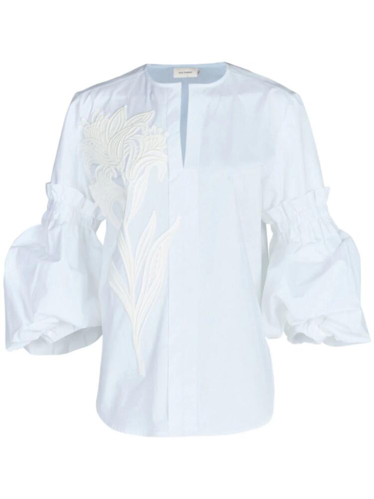 Silvia Tcherassi Wenda floral-appliqué cotton blouse - White Cover