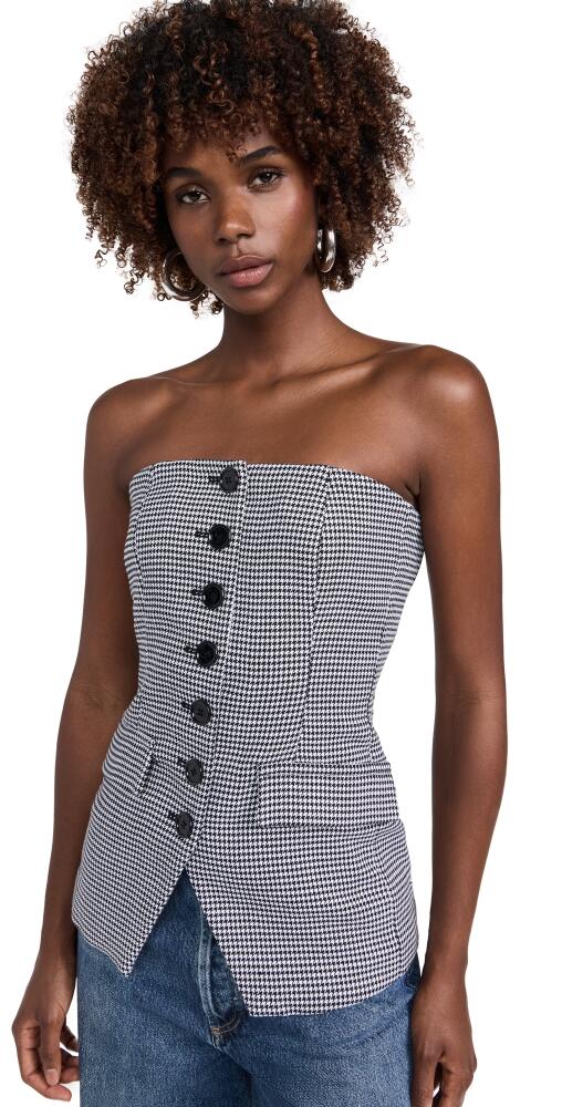 Favorite Daughter The Phoebe Bustier Micro Black/White Houndstooth Cover