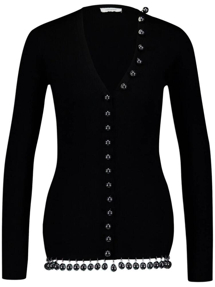 Rabanne bead-embellished wool cardigan - Black Cover