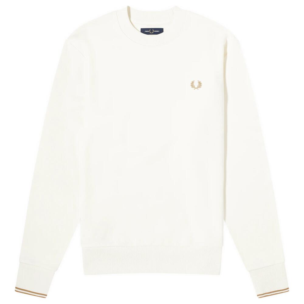 Fred Perry Men's Crew Sweat in Ecru/Warm Stone Cover