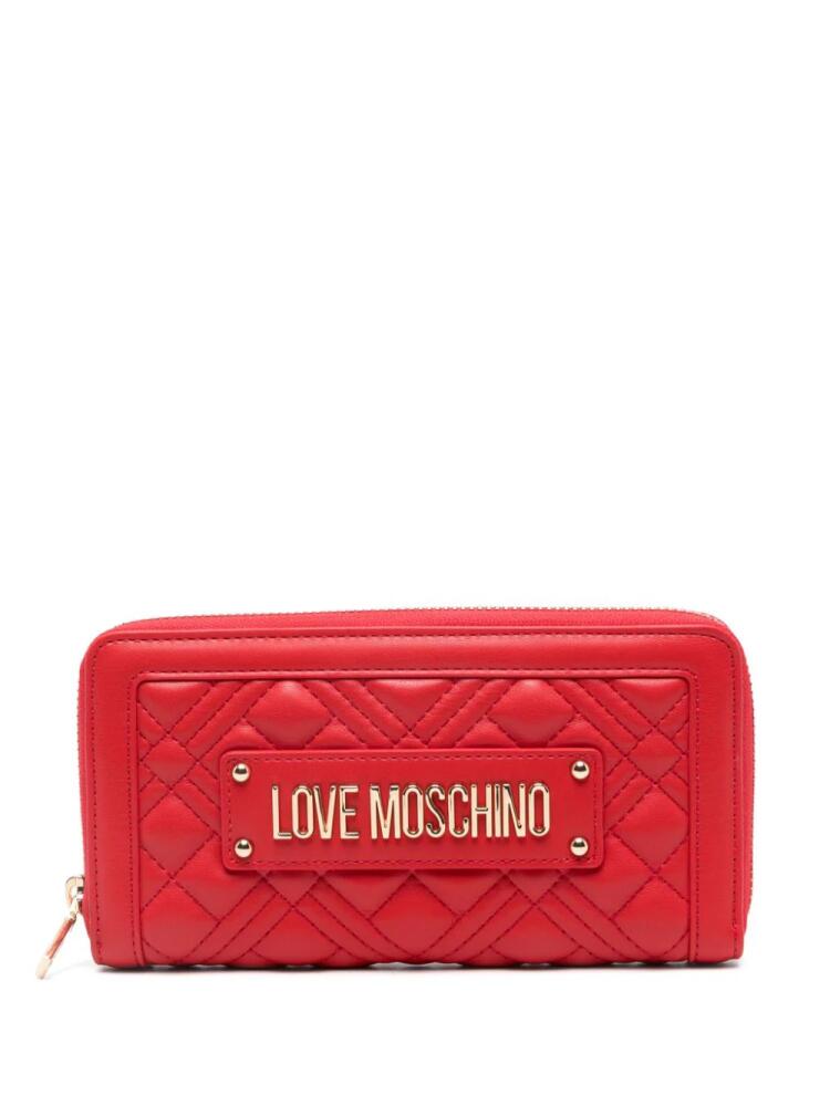 Love Moschino logo-plaque wallet - Red Cover