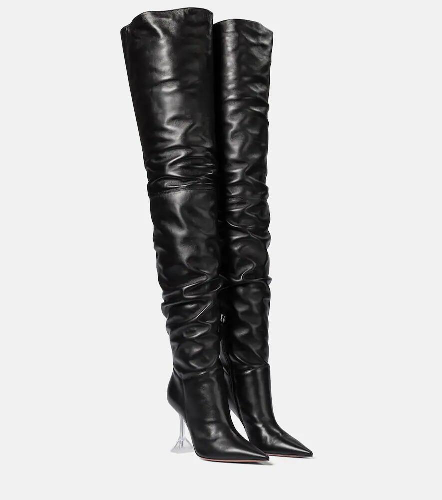 Amina Muaddi Olivia leather over-the-knee boots Cover