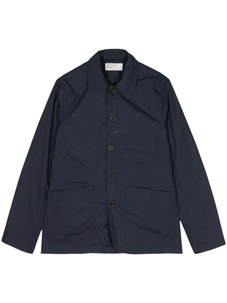 Universal Works button-down fastening shirt jacket - Blue Cover