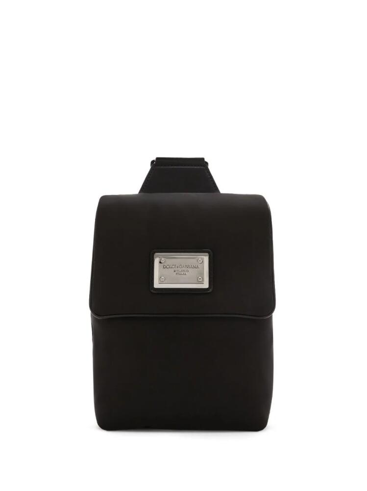 Dolce & Gabbana logo-plaque mini backpack - Black Cover