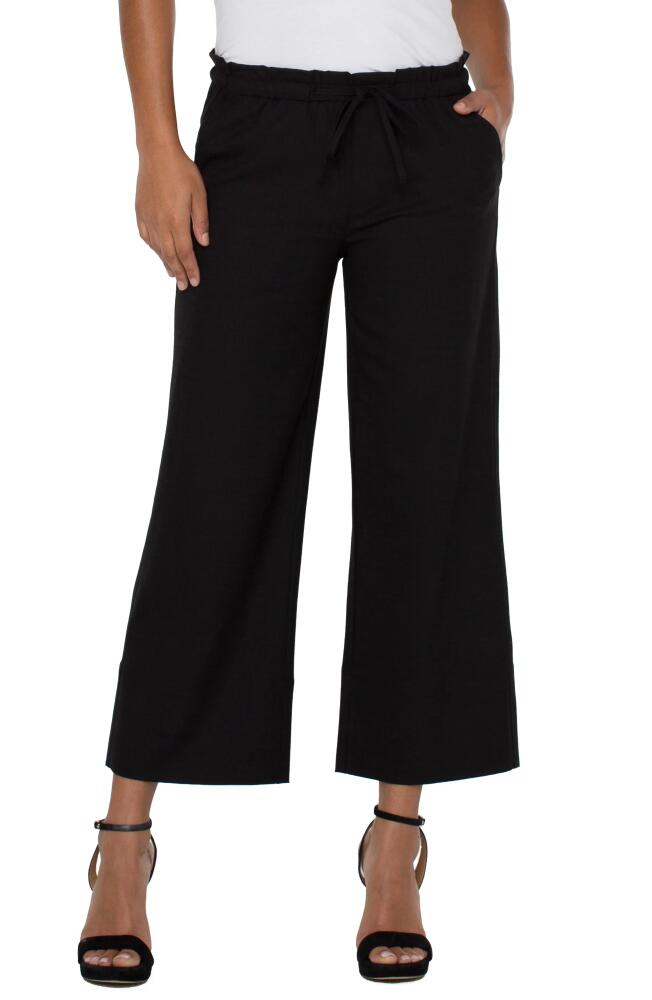 Liverpool Los Angeles Tie Waist Ankle Wide Leg Pants in Black Cover