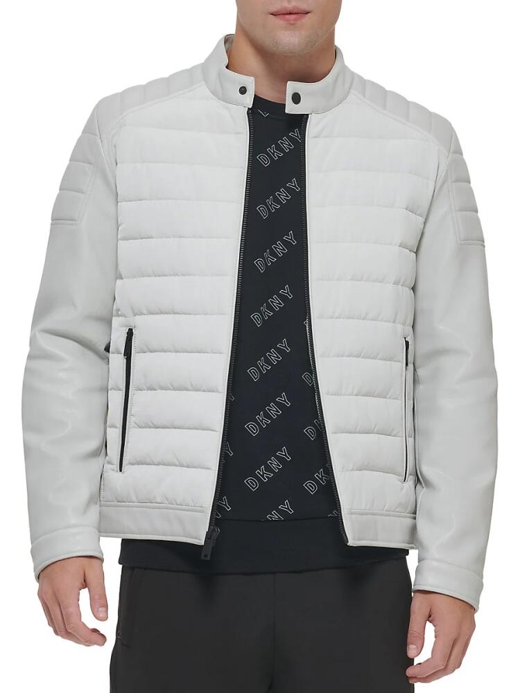 DKNY Men's Classic Fit Motorcross Quilted Jacket - Ice Cover