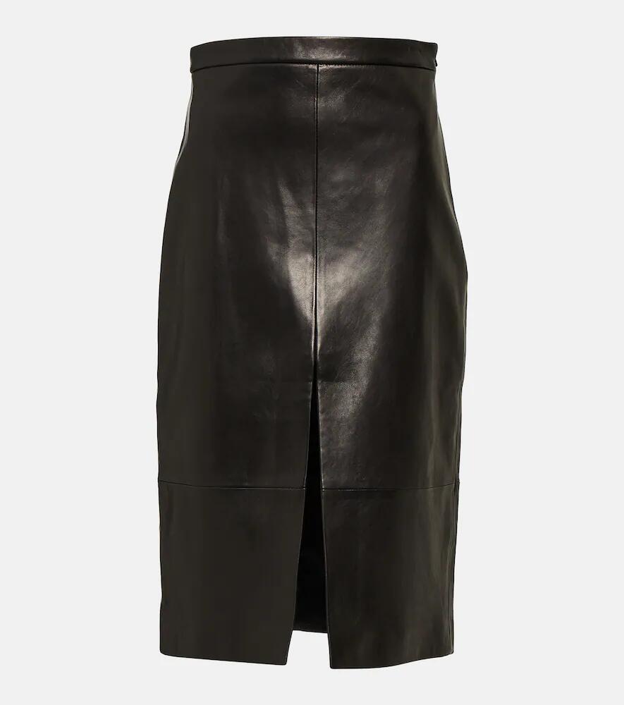 Khaite Fraser leather midi skirt Cover