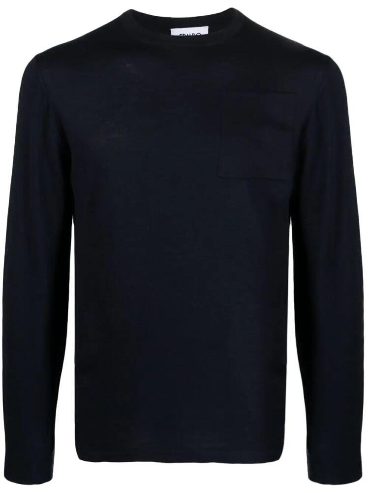 ERALDO crew-neck wool-blend jumper - Blue Cover