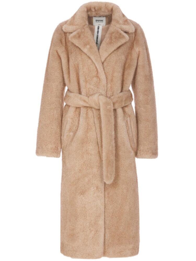 S.W.O.R.D 6.6.44 faux-fur coat - Neutrals Cover