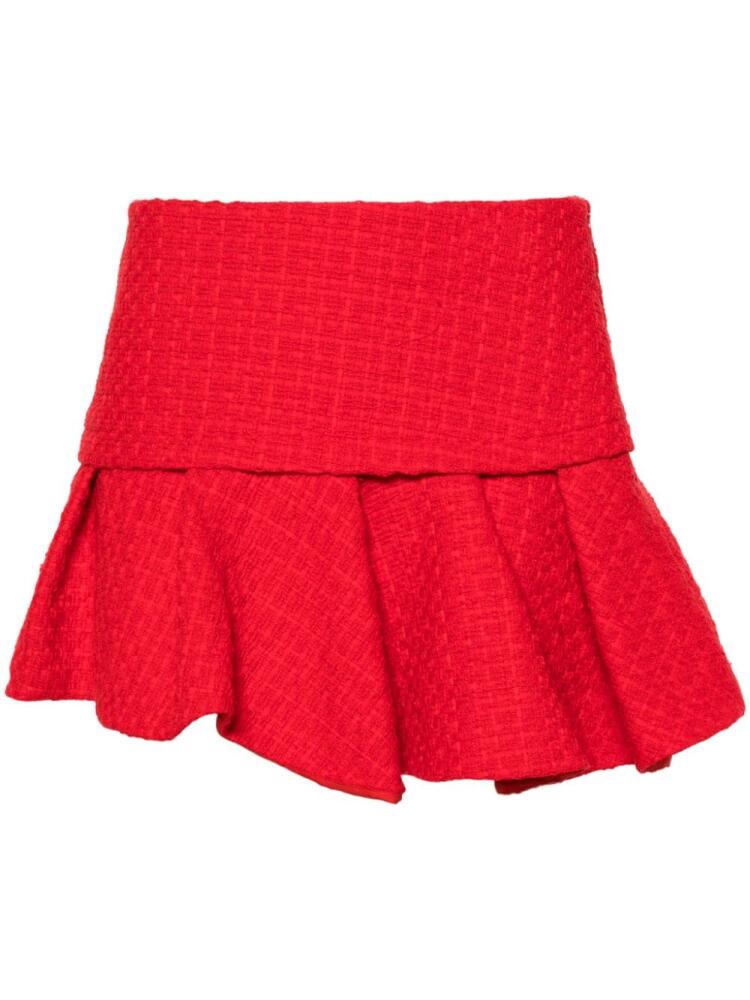 Maje pleated tweed mini skirt - Red Cover