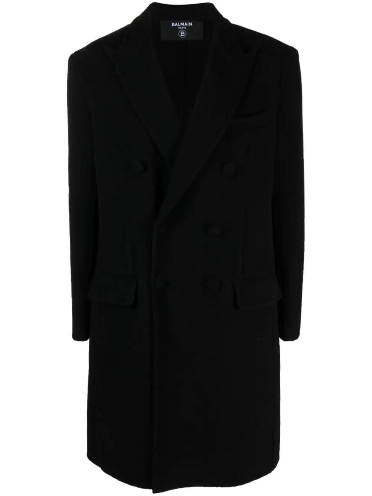 Balmain double-breast wool-blend coat - Black Cover