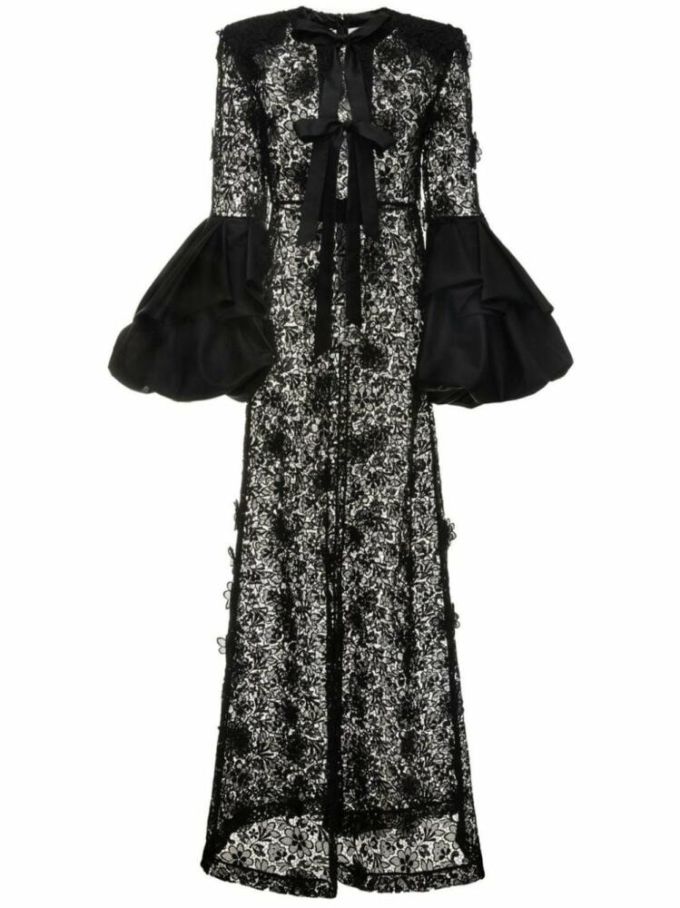 Huishan Zhang Jayma Gown Black Lace Cover