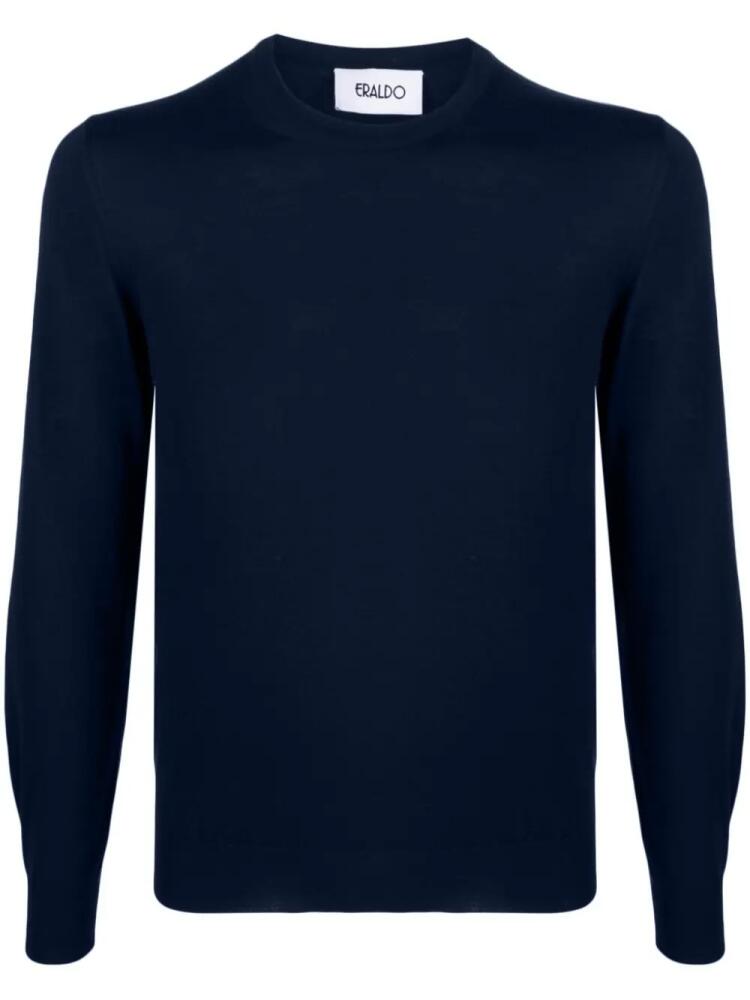 ERALDO crew-neck merino-wool jumper - Blue Cover