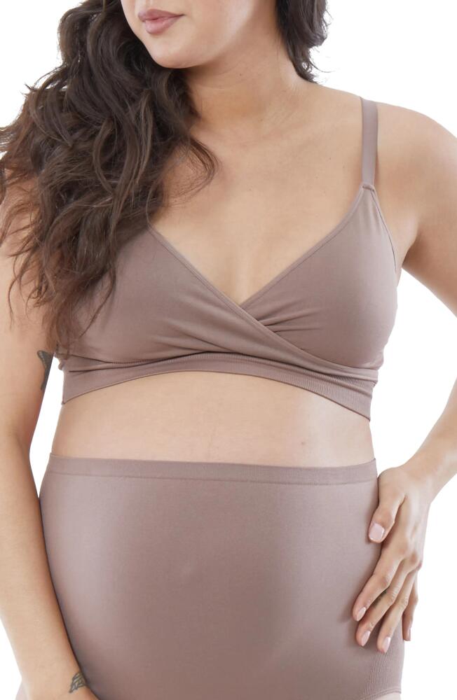 Ingrid & Isabel Cooling Crossover Nursing Bra in Deep Taupe Cover