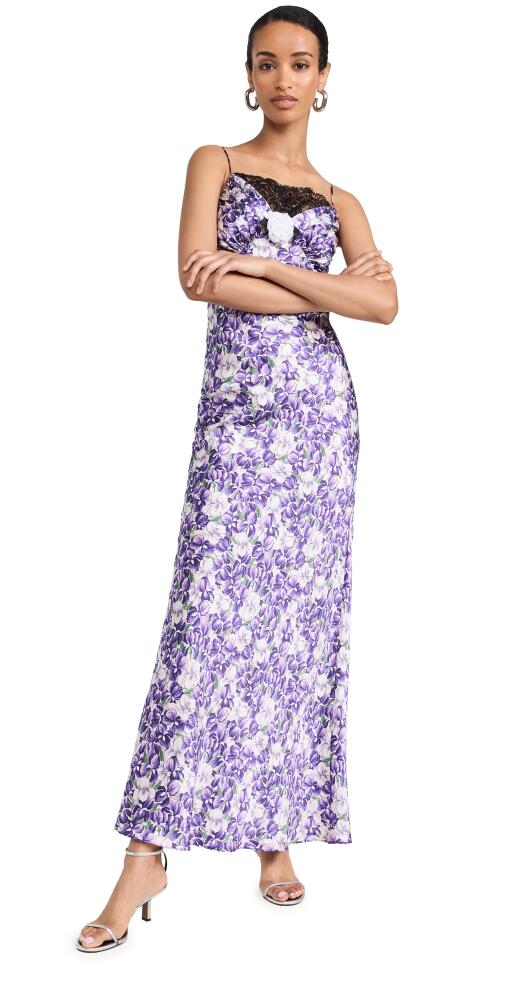 Rodarte Iris Silk Satin Bias Dress Purple Cover