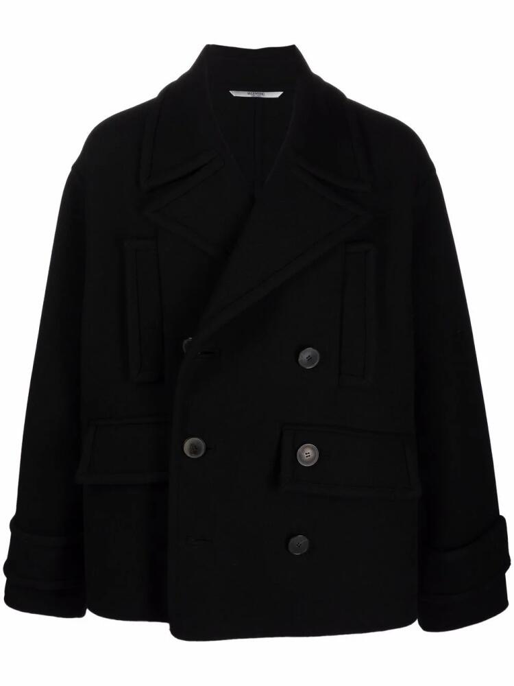 Valentino Garavani double-breasted virgin wool-blend coat - Black Cover