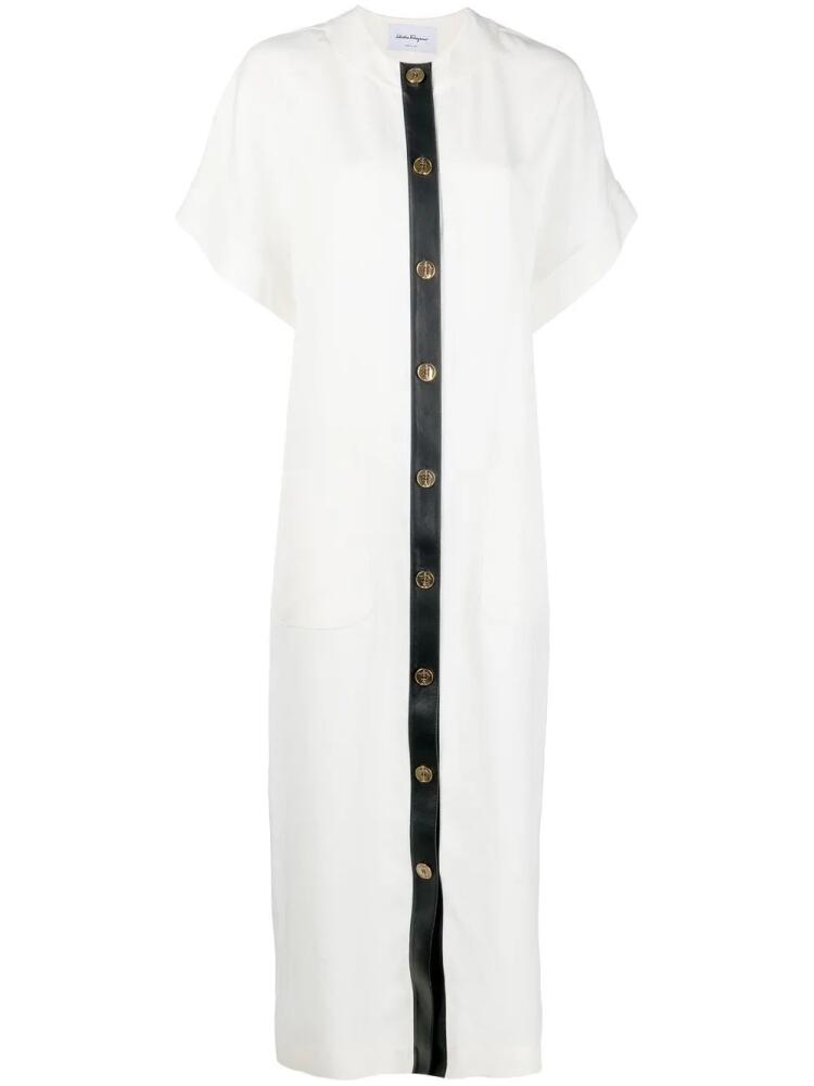 Ferragamo short-sleeved buttoned maxi dress - White Cover