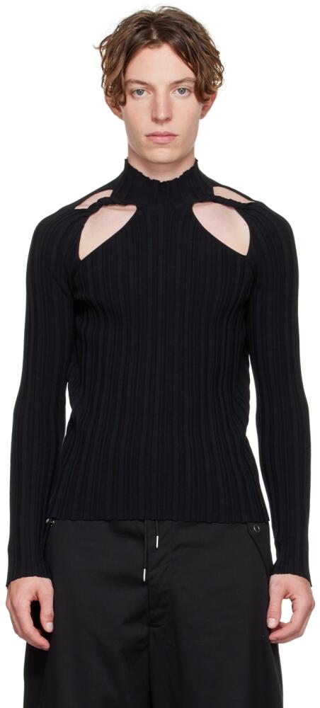 Dion Lee SSENSE Exclusive Black Collarbone Skivvy Sweater Cover