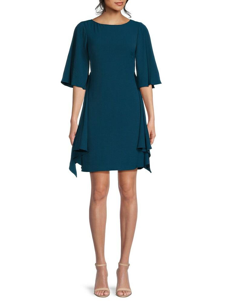 Vince Camuto Women's Flutter Sleeve Mini Dress - Turquoise Cover