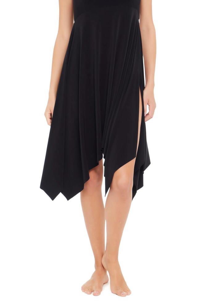 Magicsuit Handkerchief Hem Cover-Up Midi Skirt in Black Cover