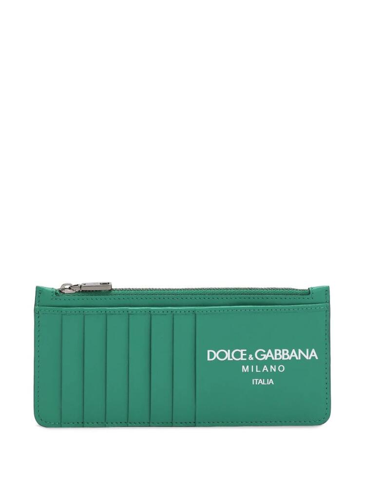 Dolce & Gabbana logo-print leather wallet - Green Cover