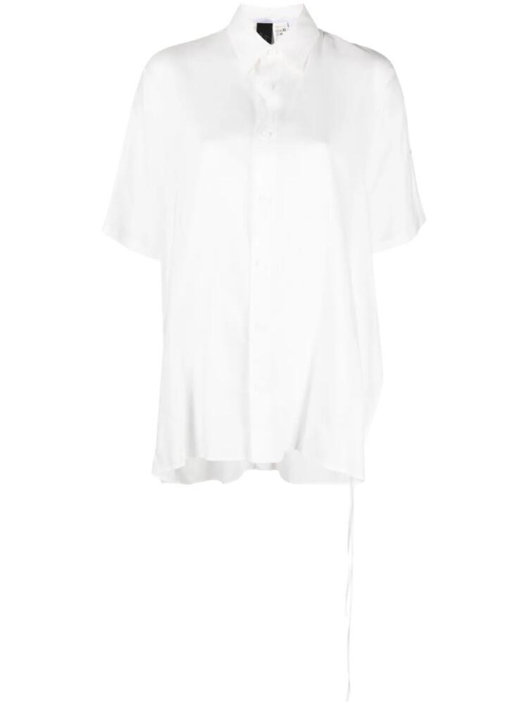 Yohji Yamamoto strap-detail short-sleeve shirt - White Cover