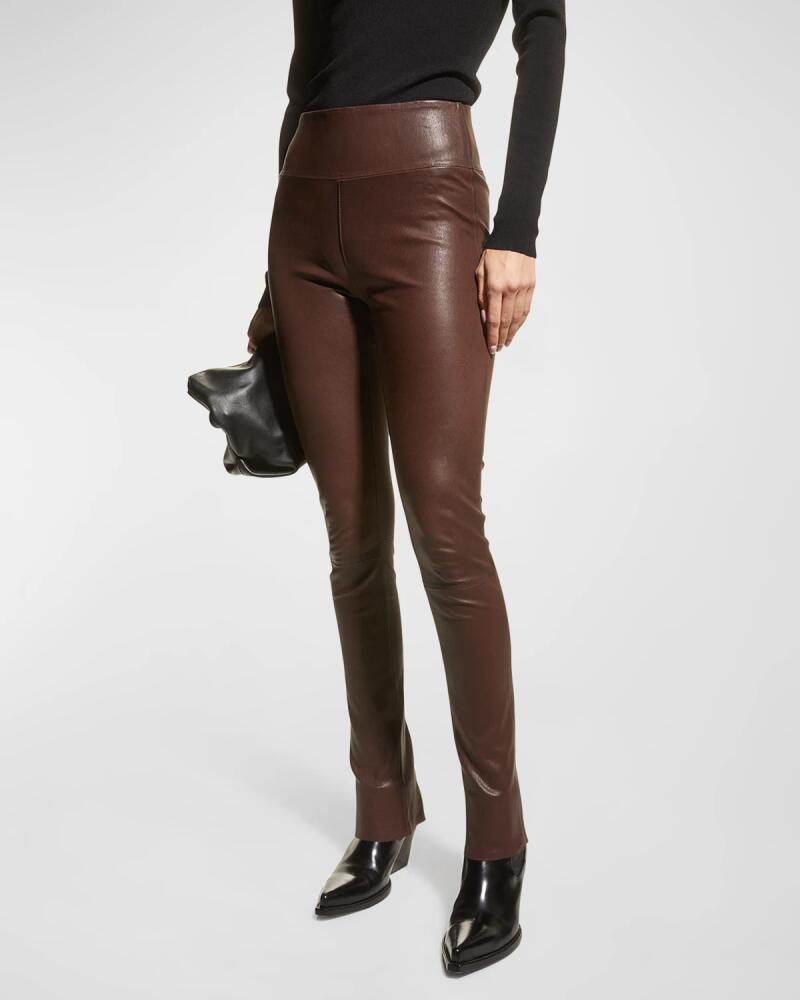 SPRWMN High-Waist Leather Ankle Leggings Cover