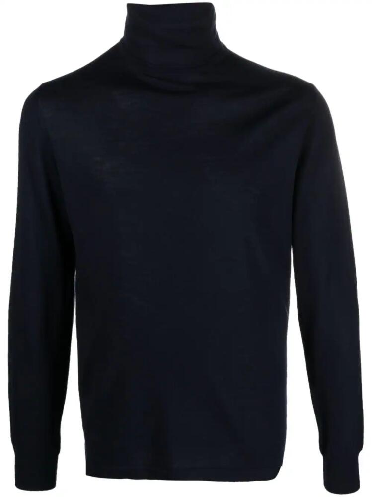 ERALDO roll-neck wool-blend jumper - Blue Cover