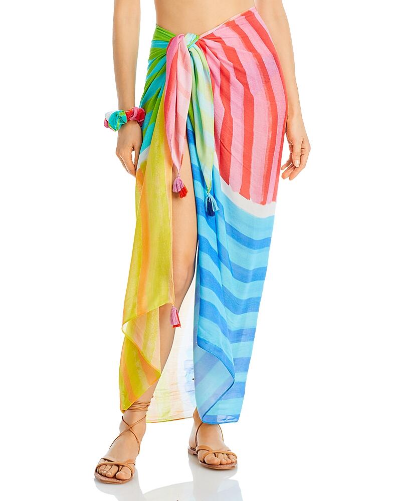 Echo Striped Sarong Swim Cover-Up & Scrunchie Set Cover