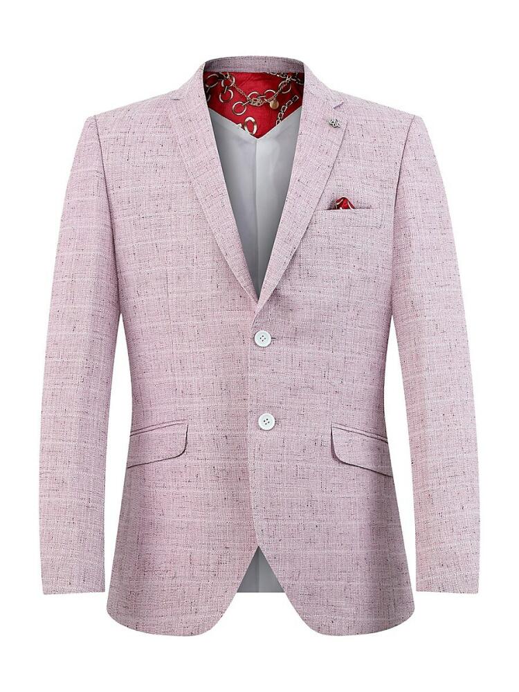 Elie Balleh Men's Slim Fit Textured Sportcoat - Pink Cover