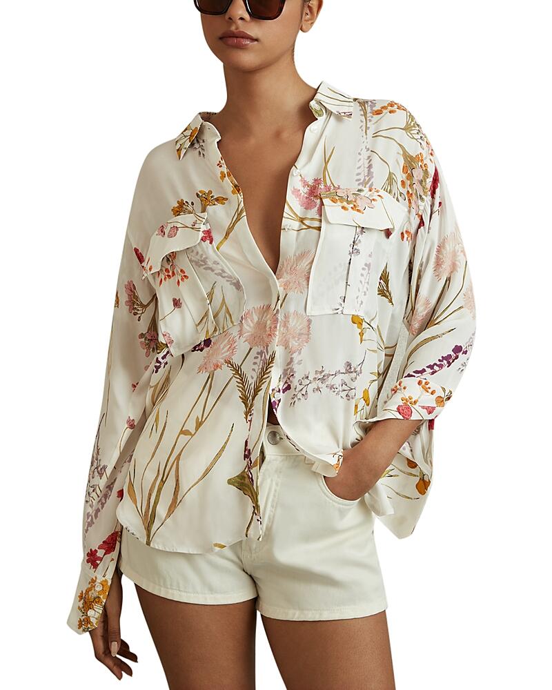 Reiss Faye Floral Shirt Cover