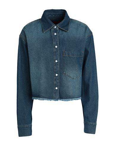 Max & co. Sovrana Woman Denim shirt Blue Cotton Cover